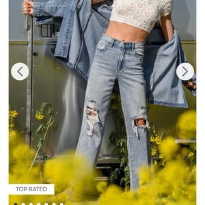 Altar'd State Light Blue Straight Leg Jeans